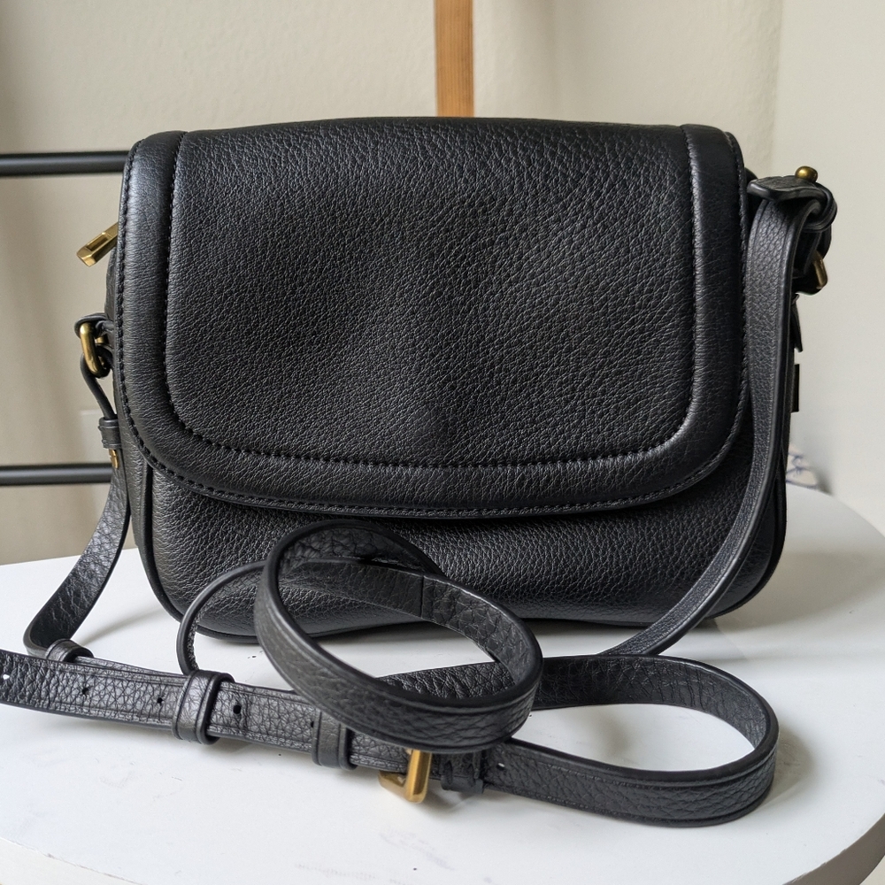 J. Crew Black Leather Crossbody Bag